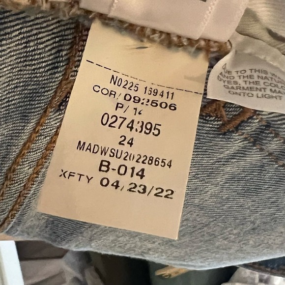 MADEWELL THE PERFECT VINTAGE CROP JEANS IN CLYMER WASH NWT WOMEN'S SIZE 24 - Picture 14 of 16